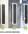 Outdoor Wall Sconce Light Super Bright 24W LED 24 Inch Black Dimmable With 3 CCT Modes showing all-weather resistance