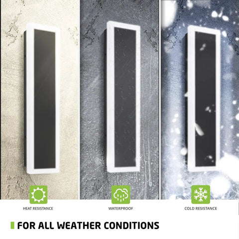 Outdoor Wall Sconce Light Super Bright 24W LED 24 Inch Black Dimmable With 3 CCT Modes showing all-weather resistance