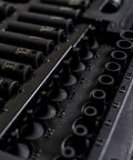 Close-up of 80 Piece 3/8 Inch Drive Master Impact Socket Set with Universal, Star and External Star Sockets in case.