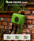3 Zone WiFi Sprinkler Timer with Smart Gateway Brass Inlet and Outlet Voice Control in Rainy Setting