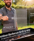 Man holding square BBQ fish basket for grilling great for camping stainless steel rust resistant easy to clean stable design
