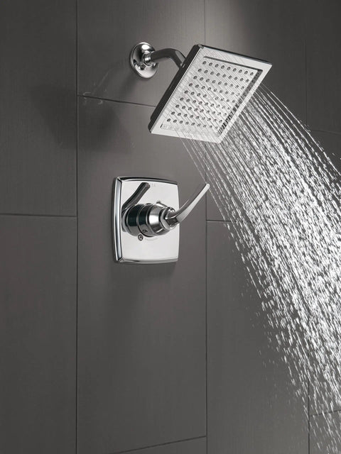 Geist 14 Series Chrome Shower Faucet Set with Powerful Full Spray Head and Valve Trim Kit Universal Valve Compatible