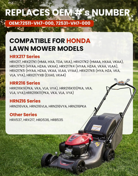 Honda lawn mower compatible with Lawn Mower Blades For Honda HRR216 HRX217 Walk-Behind Mowers Twin High Lift Mulching Blade Set 21 Inch Replaces OEM 72531-VH7-000 And 72511-VH7-000 Set Of 2.