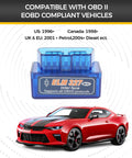 Bluetooth OBD2 Scanner Car Code Reader Diagnostic Tool For Android Symbian Windows with red sports car and device close-up.