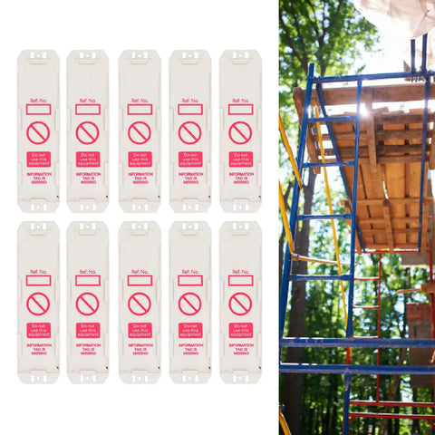 Heavy Duty Plastic Scaffold Tag Holder 10 Pack Rock Solid Safety Inspection Clip Kickass Construction Site Asset Identifier Built Like A Tank For Rough Job Sites