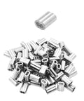 Aluminum Crimping Sleeves Set One Thirty Second Inch Double Barrel Cable Crimps Wire Ferrules For Rope Ends 200 Pack