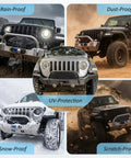 Heavy Duty 900D Waterproof Winch Cover With Top Zipper Fits 8000-13500 Lbs Electric Winches for UV protection on Jeep.