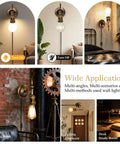 Steampunk Plug in Wall Sconces Set of Two, Wall Lamp Industrial in different uses, showcasing E27 Socket and Lamp Cable with Switch.