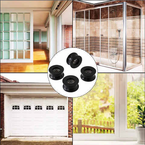 4 Pack U Groove Pulley Set With 8mm Inner Bore, 40mm Outer Diameter And 20mm Thick Wheel for doors and windows