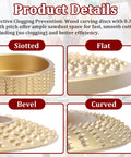 Close-up of 19 Piece Wood Carving Disc Set for Four and Four Point Five Inch Angle Grinders showing various disc shapes.