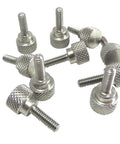 Ten Pack 1/4-20 x 3/4 Inch 303 Stainless Steel Diamond Knurled Thumb Screws With Straight Shoulders Right Hand Threads Flat Tips