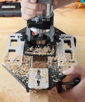 DIY Ready Door Hinge Jig For Woodworking Aluminum Alloy Hole Opener And Slotting Locator in use on wooden board