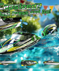 Amped Up Turbo Charged RC Speed Boat With LED Lights Self Righting Hull 30 Plus KMH Top Speed Two Batteries For 24 Plus Minutes Of Run Time 2 4GHz Remote Control Racing Boat For Pool Lake And Outdoor Fun For Kids And Adults in water showing self-righting feature