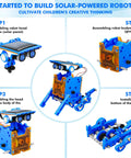 Solar Powered 13 In 1 Robot Kit For Kids 8 Plus Hands On Fun instructions showing steps to build educational DIY robots.