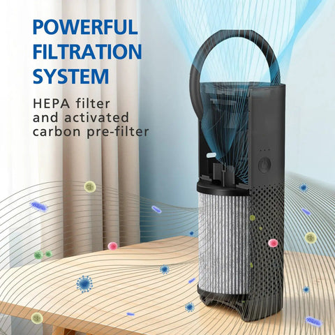 Image of Four Pack Replacement Filters For PureZone Mini Portable Air Purifier PEPERSAP with carbon activated pre-filter and HEPA filter.