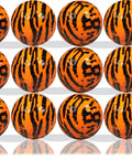 Tiger Print Novelty Golf Balls 12 Pack With Full Wrap Tiger Design Color Balls for Gifts in a 4x3 array