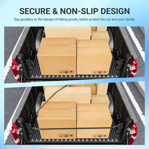 2 Pack Retractable Ratchet Straps For Toyota Tundra 2022 Through 2026, securing cargo boxes in truck bed with easy lock ratchet