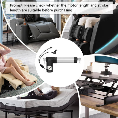 Feikeer electric recliner actuator replacement kit (1.28.000.131.30), DC24V, center view.