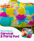 Close-up of colorful inflatable pool in Duck Pond Matching Carnival Game For Kids with double tube and drainage hole.