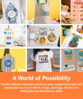 Collage showcasing products featuring TruePix Sublimation Paper 8.5 x 11 Inches, 100 Sheets, Heat Transfer Paper For SG500 And SG1000 Sublimation Printers.