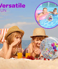 22 Inch Large Happy Birthday Beach Ball With Glitter Inside For Pool Party Decor on beach with children and drinks
