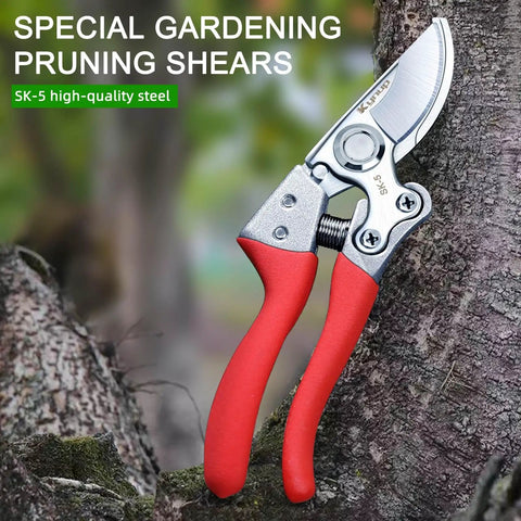 8.6 Inch Pruning Shears For Gardening With Sharp SK5 Steel Blades Heavy Duty Garden Clippers Stainless Steel Pruners