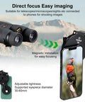 Universal Telescope Phone Adapter For 30mm To 60mm Eyepieces with a magnetic digiscoping holder mounted on a smartphone for birding.