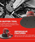 Dual Action Geared Orbital Air Sander With 8 Inch Adhesive Pad Five Thirty Second Inch Orbit 825 RPM Quarter Horsepower