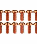 Titanium Bike Bolts Set T25 Torx Head M5x12mm 12mm Length Grade 5 6Al4V Orange Beefy RustProof Lightweight Heavy Duty Screws Pack Of 12 For Disc Rotor Brakes Calipers And Bike Water Bottle Mounts