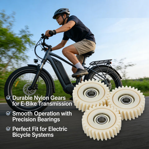 Cyclist on e-bike with Three Pack 31T Spiral Bevel Gear Set for Bafang Hub Motors 41.5x11mm displayed