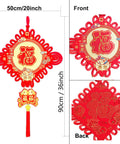 Red Felt Fu Characters Hanging Ornaments For Festive Home Decor And Lucky Pendant, Mid Autumn And Spring Festival Party Gear, Eco Friendly Chinese New Year Decor For Door Wall Window And Office
