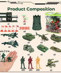 Epic 307 Piece Army Battle Toys Set With Tanks Jets Cannons Flags Fences And Handy Storage Bag overview