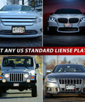 Built Tough Black Matte License Plate Frame Set With Rust Proof Aluminum Alloy on various cars