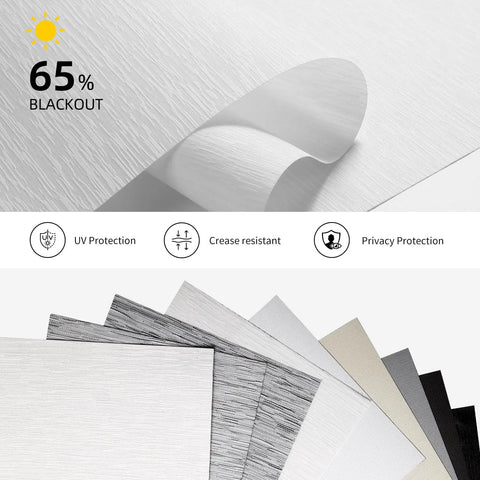 Material samples for Motorized Smart Light Filtering Blind For Window With Remote Control Automatic Blackout Roller Shade