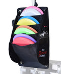 Black Power Pocket Disc Golf Cart Putter Pouch For Discs And Accessories That Lets You Grab Up To Eight Discs On The Fly