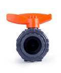 1 Inch PVC True Union Ball Valve With Full Port And Glue On Socket, 200 PSI At 73F, EPDM O Rings And PTFE Seats, front view