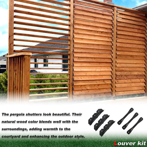 Durable Steel Decorative Fence Louver System For DIY Projects, Rust Resistant Powder Coat Hardware Kit For Blinds And Shutters, Louver Pergola Kit Holds Up To 11 Boards, 48 Inches, Perfect For Gardens, Patios, And Outdoor Living Spaces
