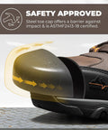 Close-up of Waterproof Steel Toe Boots For Men Paladin Steel Slip Resistant Safety Work Boots showing ASTM F2413 18 toe protection.