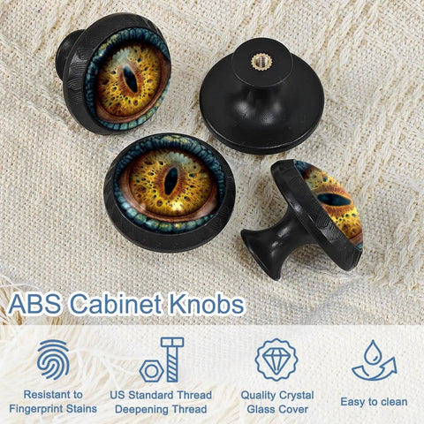 Heavy Duty 4 Pack Black Funny Scary Eye Kitchen Cabinet Knobs And Drawer Pulls Featuring Corrosion Resistant Abs Material And Sturdy Hardware for drawer transformation.