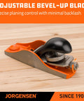 Pro Grade O1 Tool Steel Low Angle Block Plane for Heavy Duty Wood Smoothing and Fine Carpentry Work with adjustable bevel-up blade.