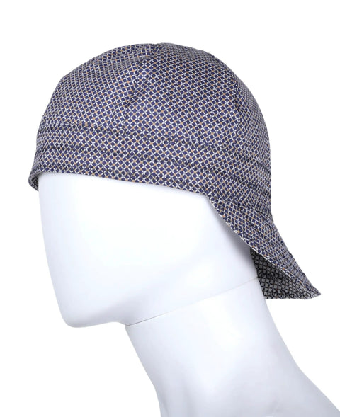 Flame Resistant Plaid Welding Cap 7oz Midweight FR Cotton Cat2 NFPA2112 2 Pack, 6 Panel Design on mannequin side view