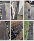 All Weather Trench Drainage System With Hidden Grate Kit for outdoor pathways, driveways, and patios in various installations.