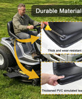 Universal Forklift Seat With Reinforced Steel Backrest And Built In Safety Micro Switch Engineered For Heavy Rig Work That Keeps You Secure And Solid Through Every Shift, shown on a riding mower with durable PVC material.