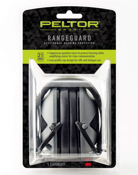 Sport RangeGuard Electronic Hearing Protector With Voice Amplification For Shooting Range And Hunting, NRR 21 dB, Low Profile Cups, Recessed Microphones For Wind Noise Reduction And Clear Communication