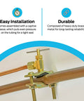 Self Tapping Saddle Valve For Ice Maker And Refrigerator Lines Brass Quarter Inch Quick Connect Low Pressure Water Supply Tap Kit With Gasket And Easy Install on copper pipe