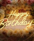 Happy Birthday Neon Sign 18 Inch And 24 Inch LED Backdrop Lights For Birthday Bash Bar Rave Warm White Wall Decoration