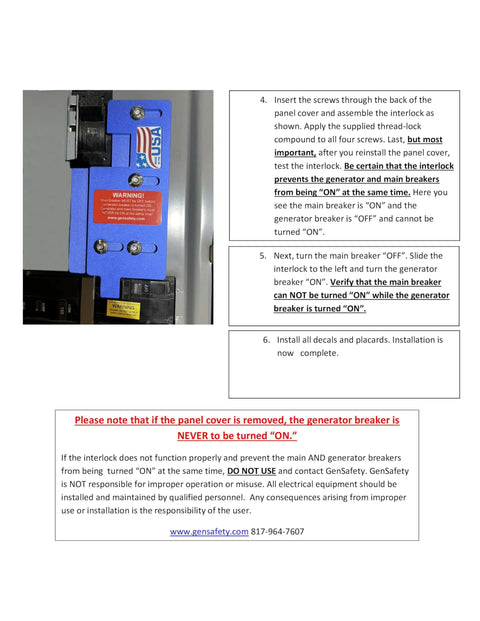 Generator Interlock Kit For Square D 150A And 200A Panels With 3.25 Inch Spacing, CNC Machined Aluminum, USA Made, Lifetime Warranty, Quick Install For Solid Backup Power on Square D panel