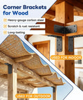 Beefy Heavy Duty L Brackets 5x5x2.5 Inches 300 Lb Per Bracket Black 4 Pack For Shelves Or Workbenches Built From 4mm Carbon Steel With 8x Bend Resistance Compared To 2mm Brackets Ideal Garage Storage. corner brackets on wood pergola and indoor frame