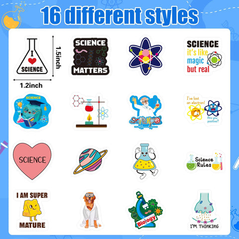 Natural Sciences Roll Sticker Pack 2 Rolls 1000 Biology Experiment Decals with 16 styles for Back To School Waterproof Lab Use
