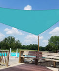 Turquoise 16 By 16 By 16 Feet Sun Shade Sail Triangle Outdoor Canopy Cover UV Blocking For Backyard Porch Pergola Deck